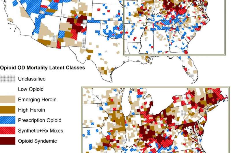 Regional trends in overdose deaths reveal multiple opioid epidemics, according to new study