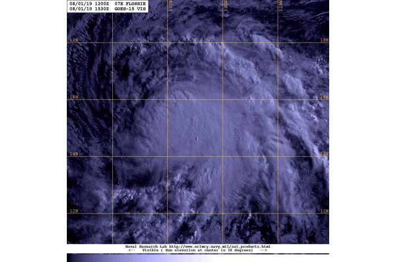 Satellite shows Tropical Storm Flossie holding up