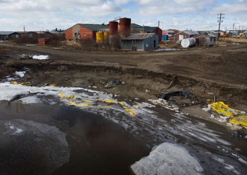 Severe erosion of the permafrost threatens the school in the village of Napakiak in Alaska
