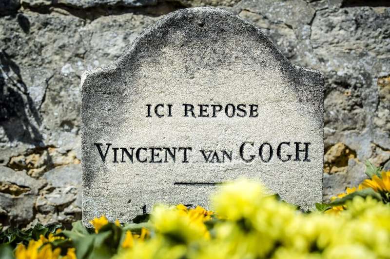 Simple grave: The painter's final resting place in the village of Auvers-sur-Oise north of Paris, where he is believed to have s
