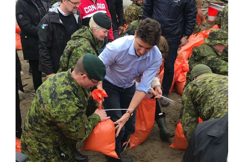 Soldiers have been helping fill sandbags and  even Prime Minister Justin Trudeau and his wife Sophie dropped by to assist