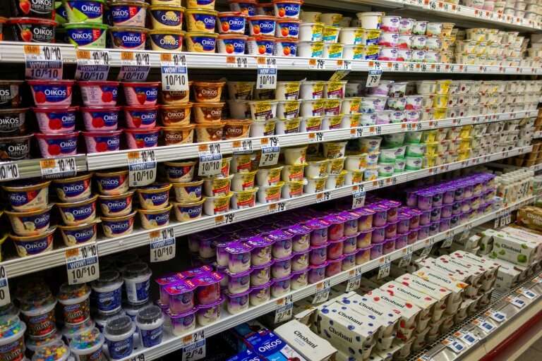 Supermarkets on average offer 300 to 350 yogurt products
