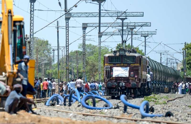 The 50 wagons were filled with 2.5 million litres of water, destined for Chennai