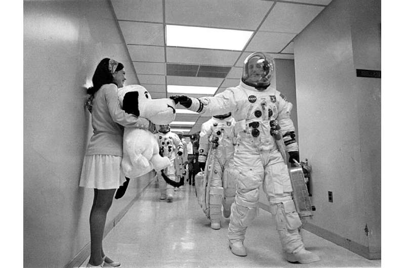 The Apollo 10 mission became synonymous with Snoopy and Charlie Brown in the minds of the public, because the three-man crew nam
