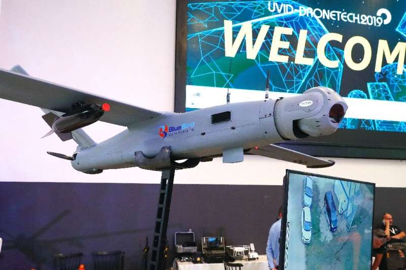 The BlueBird ThunderB on show at the recent International Conference and Exhibition on Unmanned Systems at Israel's Airport City