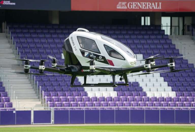 The 'drone taxi' managed a vertical hop of about 10 metres