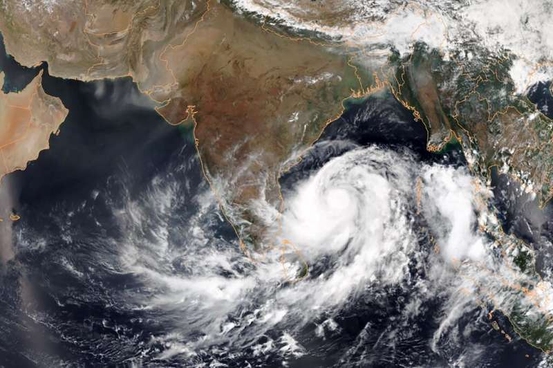 The Indian weather service said Extremely Severe Cyclonic Storm Fani is gathering near the Hindu holy town of Puri with gusts of