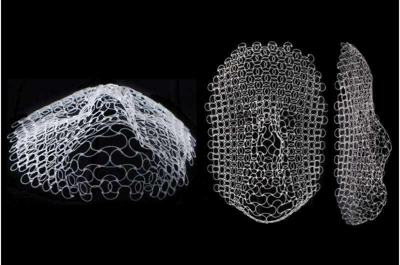 This flat structure morphs into shape of a human face when temperature changes