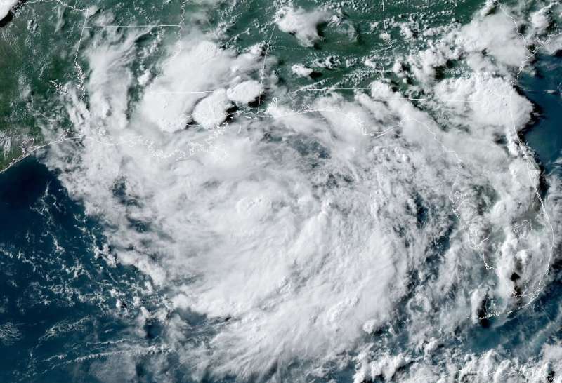 This satellite image obtained from NOAA/RAMMB, shows the storm system on July 10 formed in the Gulf of Mexico