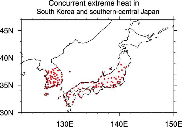 Two types of mid-latitude wave trains lead to extreme heat in South Korea and southern-central Japan