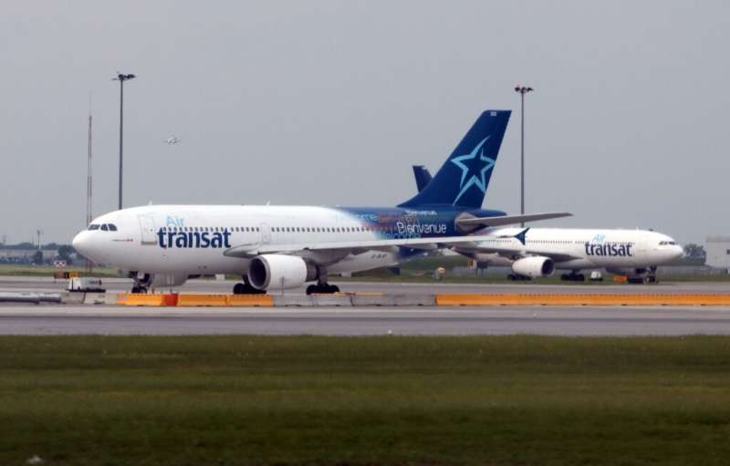 Un avion de la compagnie canadienne Air Transat, le 1er juin 2018 à l'aéroport Trudeau de Montréal
