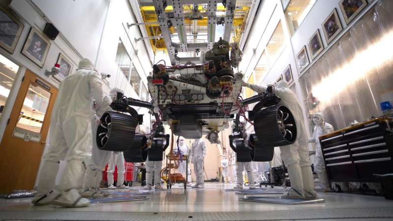 Video: Mars 2020 stands on its own six wheels