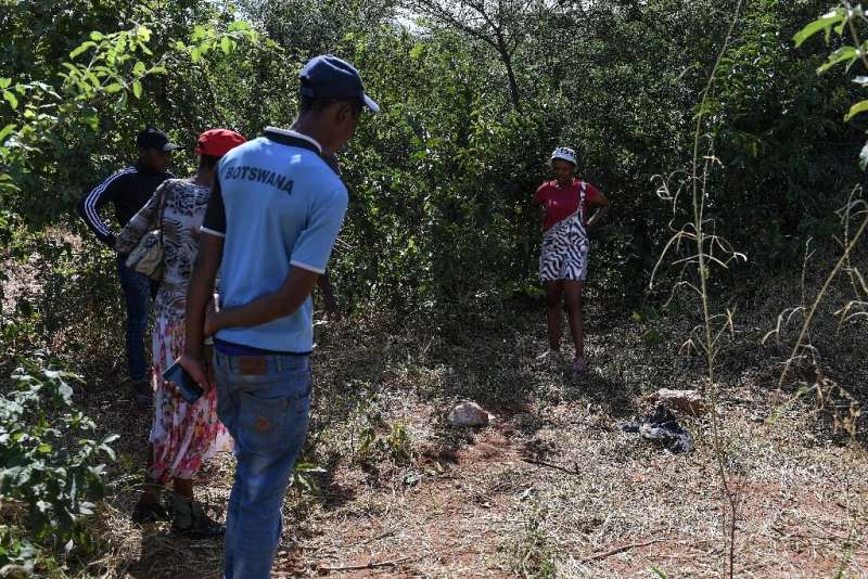 Villagers at the scene of an elephant trampling in which a man died