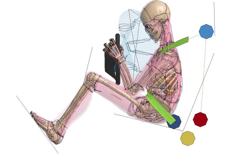 Virtual human body models supplement crash-test dummies