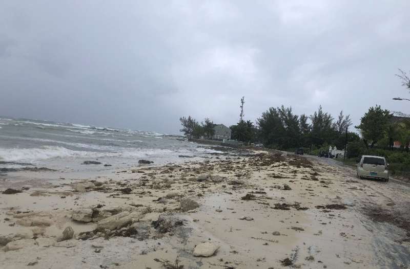 Waves picking up in Nassau as Hurricane Dorian approached the Bahamas on September 1, 2019