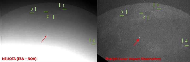 100th lunar asteroid collision confirmed by second telescope