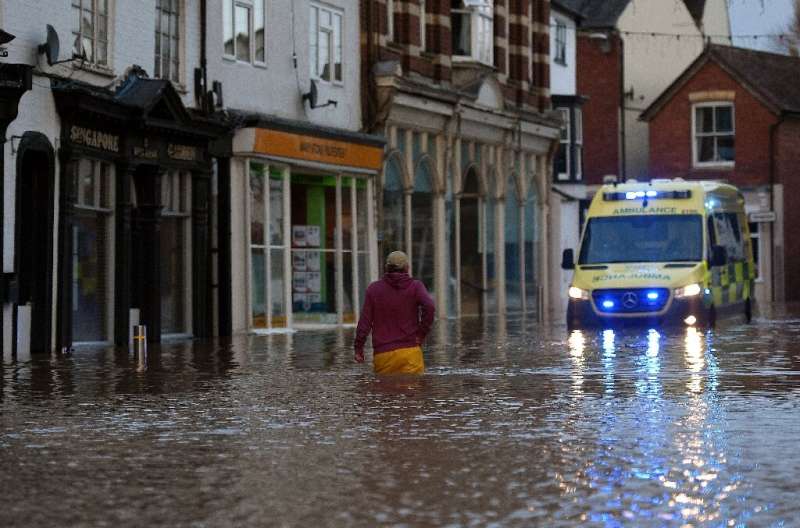 A record 594 flood warnings and alerts were in place Storm Dennis swept across Britain