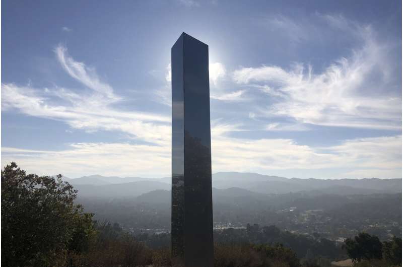 California monolith pops up after finds in Utah, Romania