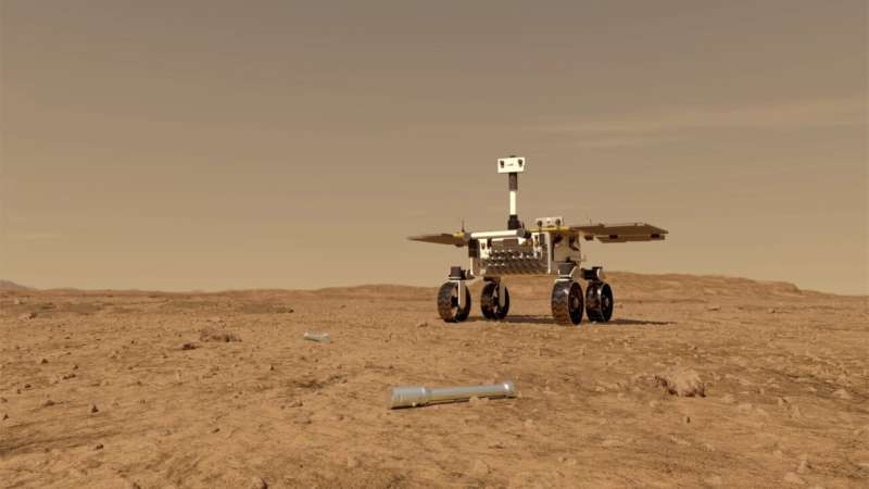Martian rover motors ahead