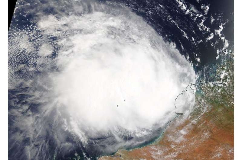 NASA sees tropical storm Damien form off Australia's Pilbara coast