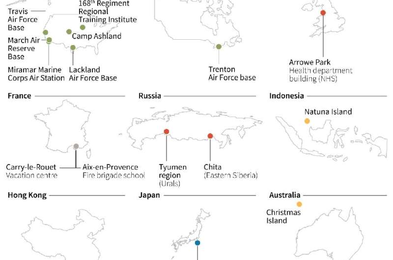New coronavirus: quarantine locations around the world