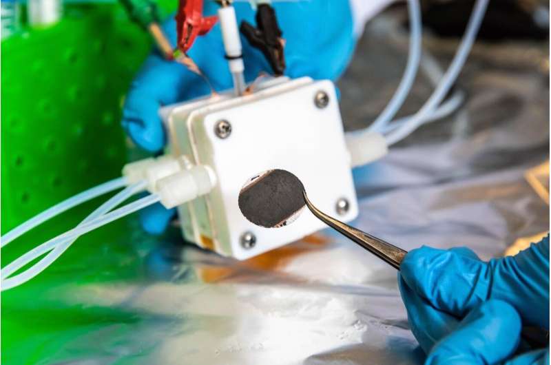 'Reverse fuel cell' converts waste carbon to valuable products at record rates