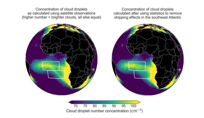 Ships' emissions create measurable regional change in clouds