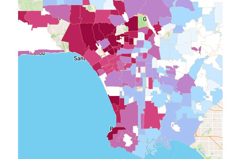 Why do wealthy areas of L.A. have high rates of coronavirus cases?