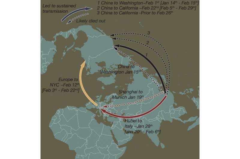 How coronavirus took hold in North America and in Europe