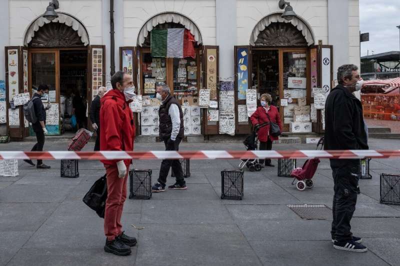 Social distancing measures are being encouraged across Italy as it emerges from lockdown