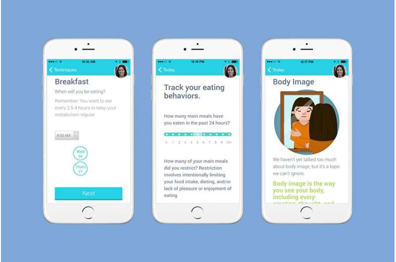College students access eating disorders therapy via phone app