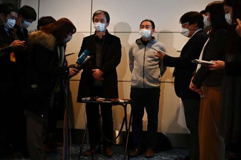 Japanese nationals airlifted from the epicentre of China's deadly viral epidemic speak to reporters in Tokyo