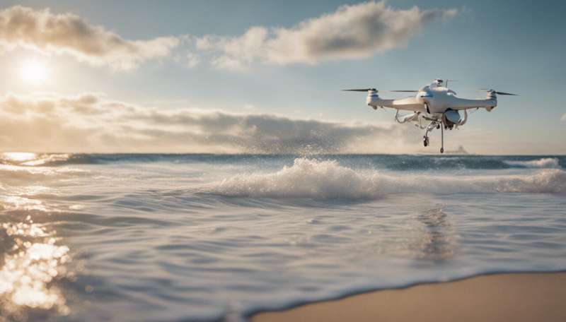 Lifeguards with drones keep humans and sharks safe