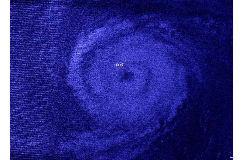 NASA night-time image shows Hurricane Paulette's large eye approach Bermuda