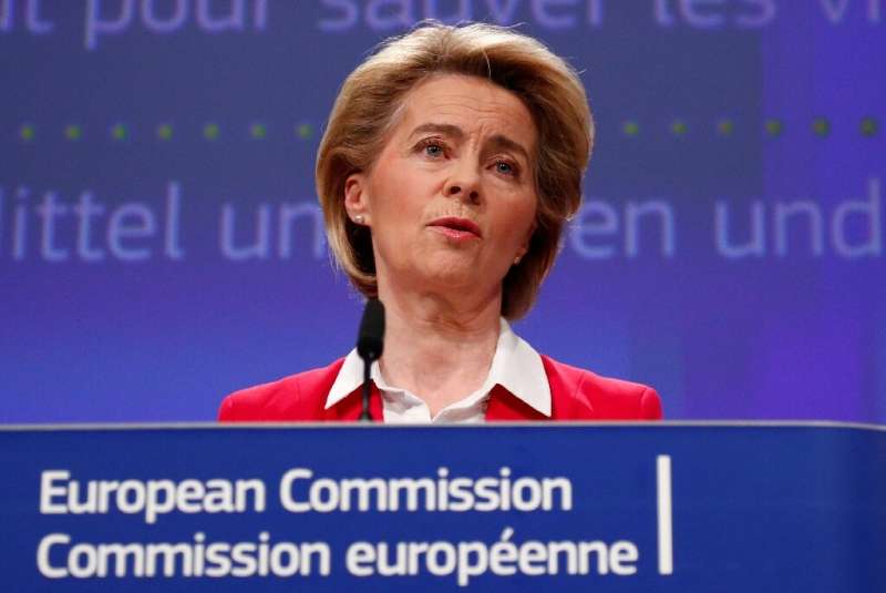 European Commission President Ursula von der Leyen (pictured April 2, 2020) will hold an &quot;orientation debate&quot; with com