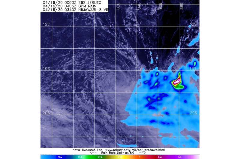 NASA finds Tropical Storm Jeruto's displaced rainfall