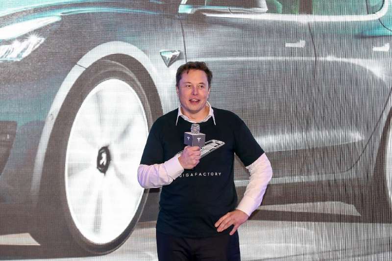 Tesla CEO Elon Musk, seen in January, appeared to be gloating on Twitter as the electric carmaker saw a jump in its stock to mak