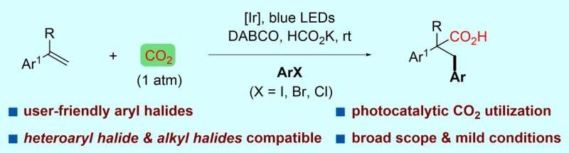 Researchers unveil visible-light-driven arylcarboxylation of styrenes with CO2 and aryl halides