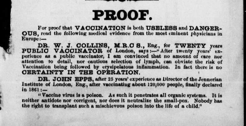 COVID-19 anti-vaxxers use the same arguments from 135 years ago