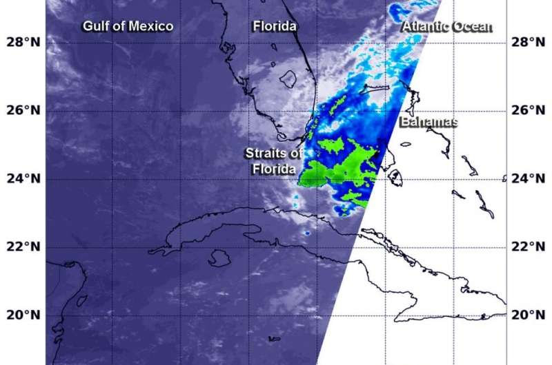 NASA analyzes developing System 90L in Straits of Florida