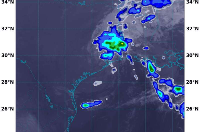 NASA tracking Beta's heavy rainfall into lower Mississippi Valley