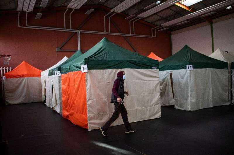 Coronavirus has made it more difficult for homeless shelters, with this one in the French city of Nantes using tents