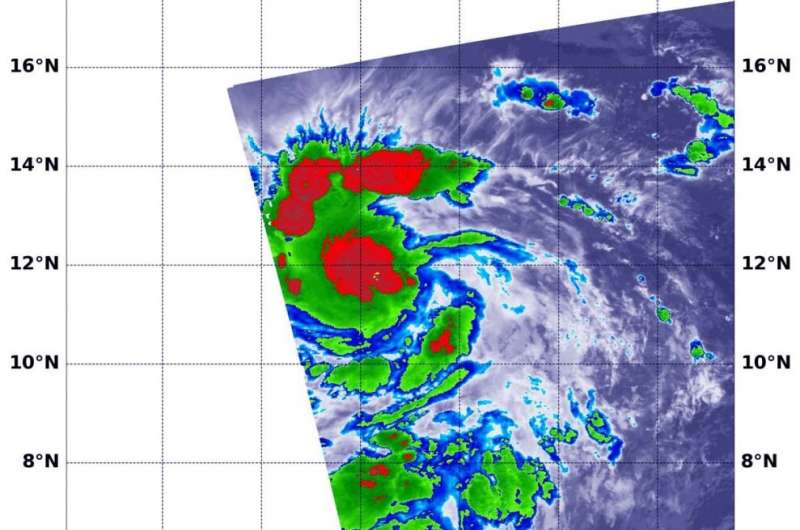 NASA infrared confirms Douglas still a tropical storm