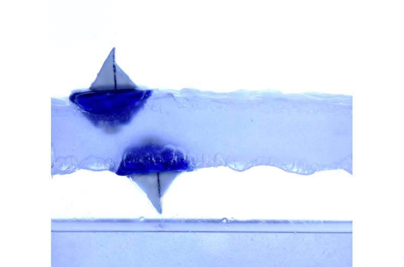 Floating a boat on the underside of a liquid