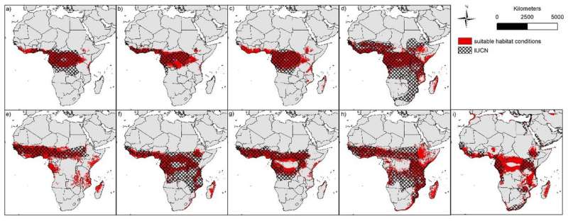 The distribution range of Ebola virus carriers in Africa may be larger than previously assumed