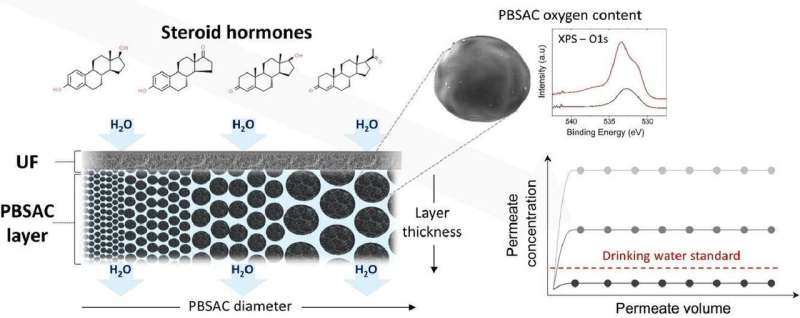 Efficient removal of steroid hormones from water