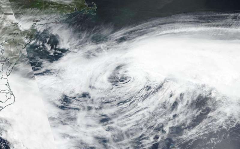 NASA-NOAA satellite catches post-tropical storm Arthur's end