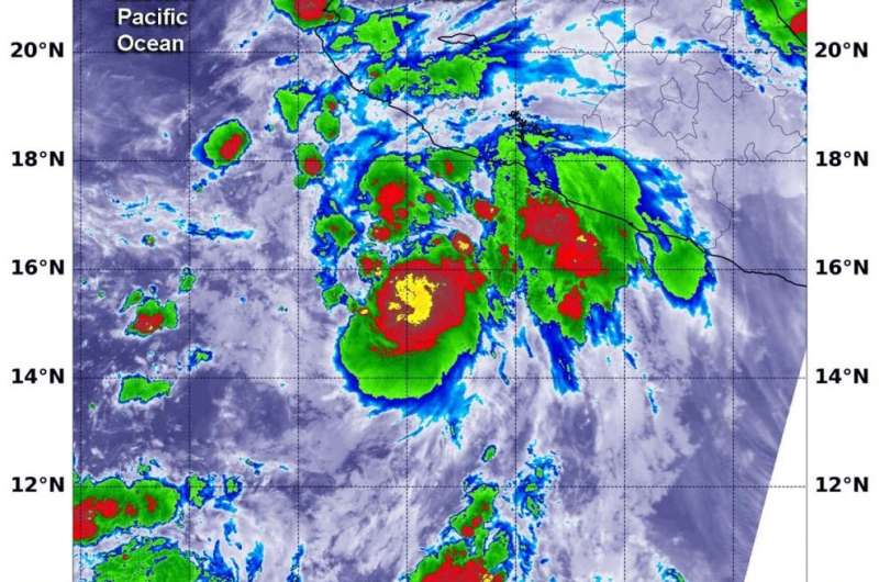 NASA infrared data confirms depression became Tropical Storm Elida