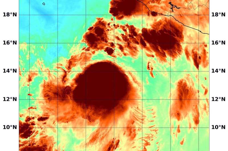 NASA analyzes Tropical Cyclone Damien's water vapor concentration