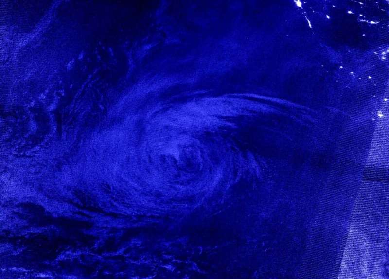 NASA sees tropical storm Karina's night moves